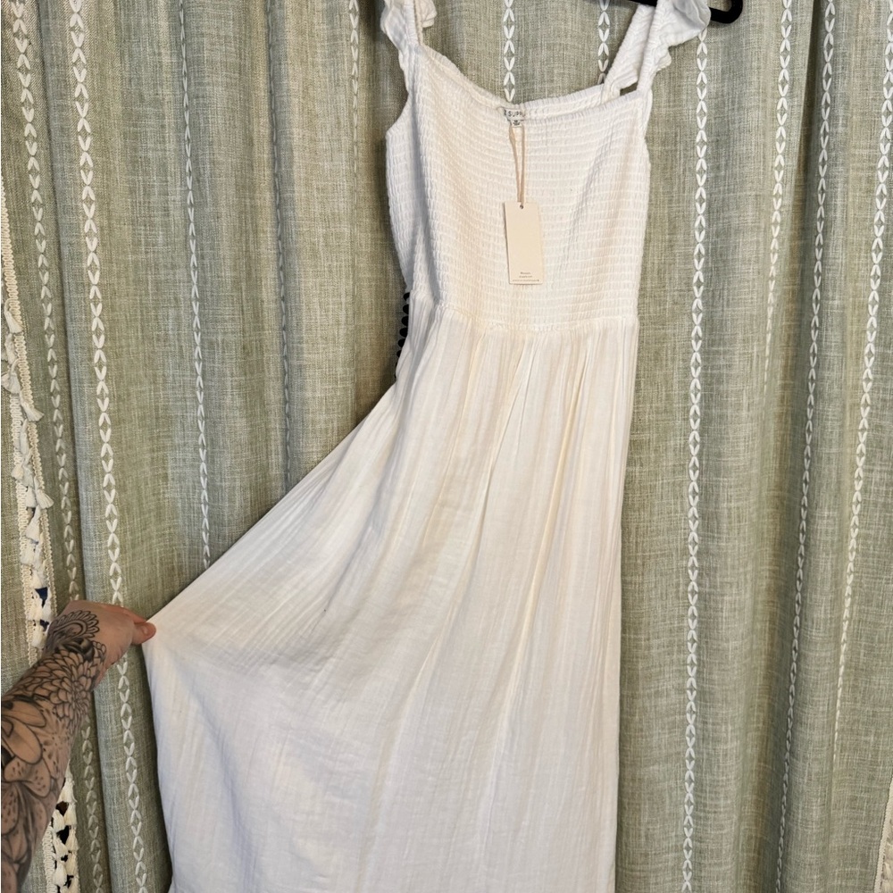Z Supply Cream Textured Maxi Dress